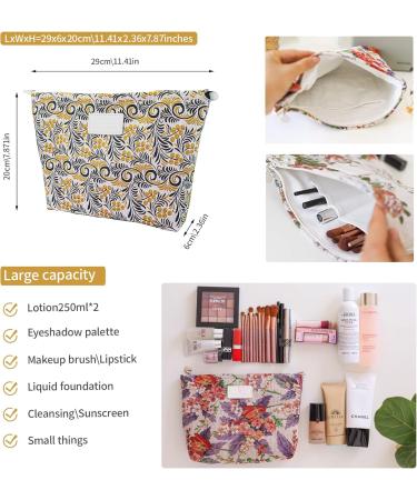 Large Capacity Canvas Cosmetic & Travel Bag | Makeup Toiletry & Pencil Organizer (CO1) - Buy Online on GoSupps.com