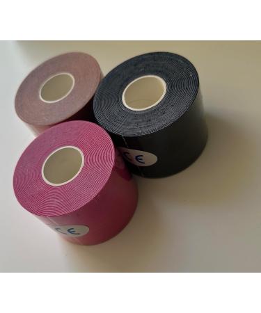 Buy Cotton Kinesiology Tape (3 Rolls) - Waterproof Breathable Latex-Free Pain Relief - Self-Adhesive Athletic Tape in Mixed Colors - Buy Online on GoSupps.com
