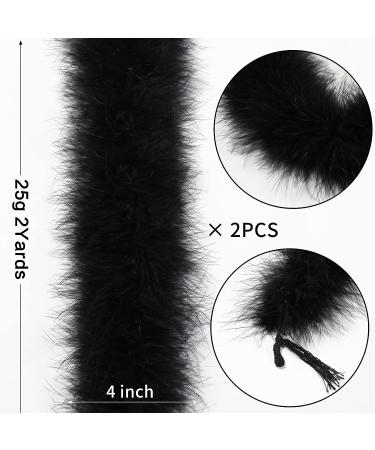 Holmgren Black Marabou Feather Boa - 2 Pcs 25g 2 Yards for Party, Wedding, Halloween Decoration - Buy Online on GoSupps.com