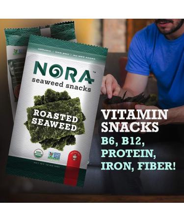 Organic Roasted Seaweed Snacks - Vegan Dairy Free Nori Sheets - 12 Pack - Buy Online on GoSupps.com