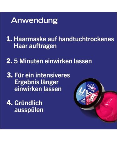  LIVE Schwarzkopf Live Colour & Care Pink - Temporary Hair Mask - 150 ml - 5 minutes - For color boost and intensive care in just 5 minutes - Washable hair color with walnut oil - Buy Online on GoSupps.com