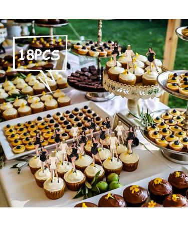 18pcs Glitter Graduation Dancing Girl Dessert Cupcake Topper Congrats Grad 2024 Prom Night Theme Decorations High School College Graduation Party Decor Supplies - Buy Online on GoSupps.com
