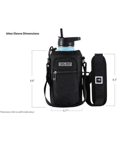 IRON FLASK Carrier Sleeve - Adjustable Shoulder Strap Holder for 32oz-40oz Bottles, Midnight Black - Buy Online on GoSupps.com