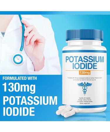 Potassium Iodide Tablets 130mg - Thyroid & Emergency Support Supplement (60 Capsules) - USA Made - Buy Online on GoSupps.com