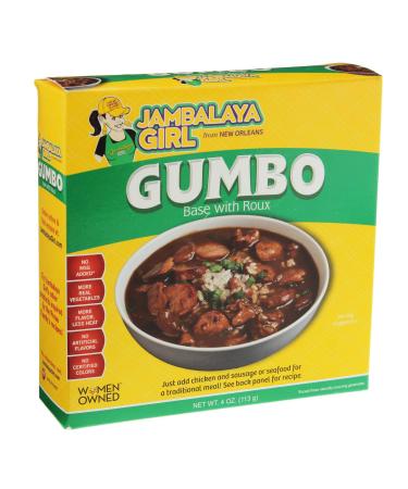 Jambalaya Girl Gumbo Base with Roux, New Orleans Soup Mix, 4 Oz (1 Pack) - Easy to Cook - Just Add Chicken, Sausage or Seafood - Dark Rich Roux, Seasonings and Hearty Dehydrated Vegetables. No Artificial Flavors, No MSG Ad