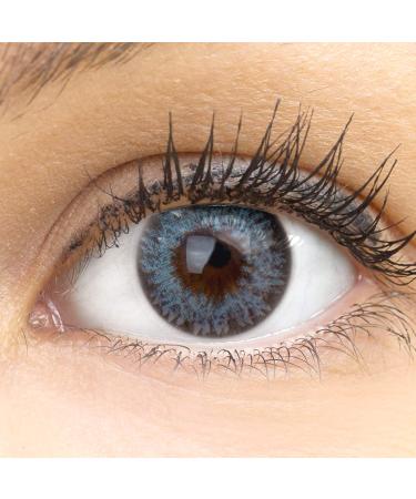 Glamlens Palermo Blue Blue + container |Very strongly covering natural blue contact lenses colored |Colored silicone hydrogel |1 pair (2 pieces) |Dia 14.00 |Without starch - Buy Online on GoSupps.com