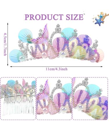 Jaczora Glitter Mermaid Headband Princess Crown Mermaid Tail Sequin Hairband Mermaid Hair Accessories Pearl Decor Tiara Headband for Party Accessories Mermaid Theme Hair Party Favors Headband - Buy Online on GoSupps.com