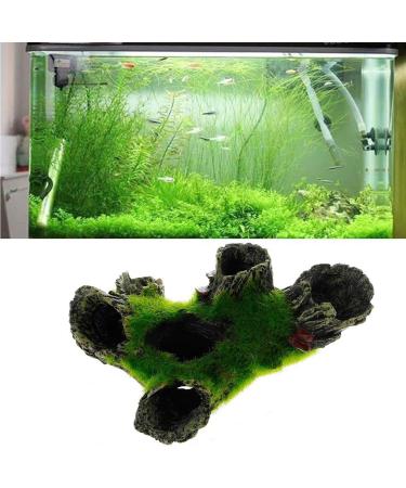 Buy Aquarium Rock Cave Decoration with Green Grass | Larnel Hide & Harz Accessories for Stunning Aquariums - Buy Online on GoSupps.com