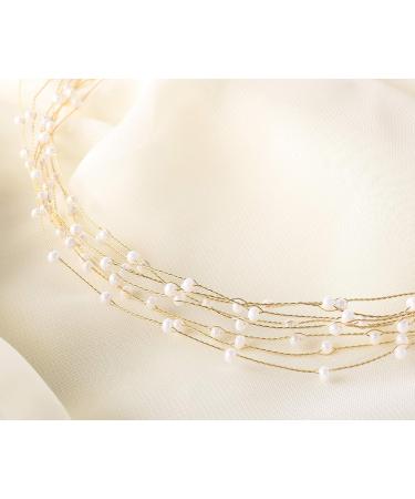 BABEYOND Bridal Pearl Vintage Wedding Headband with Lace Ribbon - White Beads - Buy Online on GoSupps.com