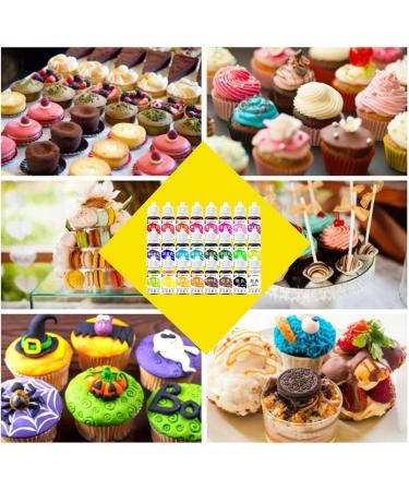 Food Coloring Liquid Set - Food-grade Liquid Baking Compound Colorant Practical Food Coloring Tasteless Edible Food Dye 25 Colors Vibrant Icing Colors for Cream Cake Decoration 10ml - Buy Online on GoSupps.com