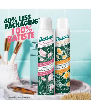 Batiste Naturally Dry Shampoo Green Tea & Chamomile Refresh Hair and Absorb Oil Between Washes Waterless Shampoo for Added Hair Texture and Body 200-ml Naturally Green Tea & Chamomile 200 g (Pack of 1) - Buy Online on GoSupps.com