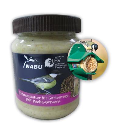 CJ Wildlife 101910415 Peanut butter for garden birds "with mealworms" 330 g - recommended by NABU and LBV