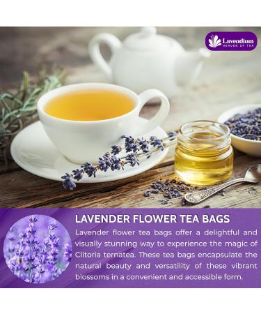 Lavendium Premium 75 Lavender Flower Tea Bags 100% Natural & Pure from Lavender Flowers. Loose Flower Lavender Herbal Tea. Lavender Flower Tea. No Sugar No Caffeine No Gluten Vegan. - Buy Online on GoSupps.com