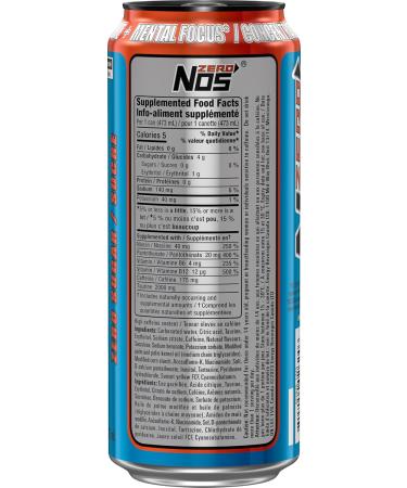 NOS ENERGY Zero Sugar 473mL Cans Pack of 12 - Buy Online on GoSupps.com