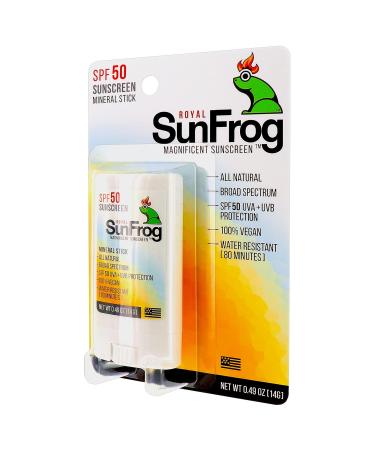 Royal SunFrog Natural SPF-50 Mineral Sunscreen Stick | 100% Vegan Broad Spectrum UVA/UVB | Roll-On Face & Body Sunscreen (0.49oz - Buy Online on GoSupps.com