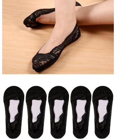 10 Pairs No Show Lace Boat Socks for Women - Non-Slip Invisible Socks in Black - Perfect for Any Occasion - Buy Online on GoSupps.com