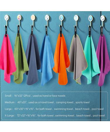 Bogi Microfiber Travel Sports Towel - Quick Dry & Soft Lightweight Towel for Camping, Gym, Beach | Absorbent & Compact Microfiber Towel - Purple M 40''x20 - Buy Online on GoSupps.com