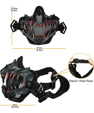 Guayma Airsoft Skull Mask for Halloween Cosplay and Paintball - Black - Buy Online on GoSupps.com