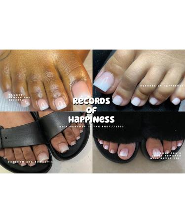 YOSOMK Ombre Pink French Tips Press On Toenails | 24 Pcs Gradient Short Fake Nail Tips for Women | Summer Nude Square Glue On Toenails - Buy Online on GoSupps.com