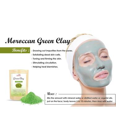 THE ISMA Moroccan Clays Ghassoul Powder Green Clay Red Clay and White Clay in Sizes 100g and 200g for Cleansing Facial and Hair Mask 200g Green Clay - Buy Online on GoSupps.com