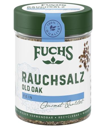 Fox spices - smoke salt "old oak" - smoked over oak wood smoky taste for grill meat or fish - natural ingredients - 100 g in reusable recyclable can - Buy Online on GoSupps.com