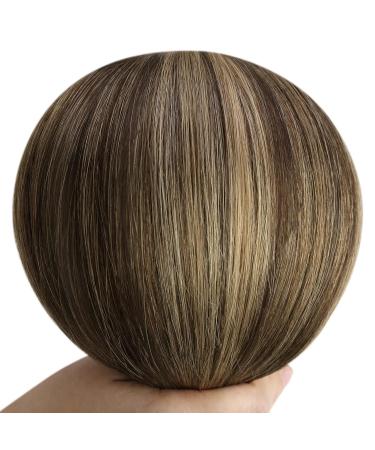 Youngsee Clip-In Real Hair Extensions - 35cm Ombre Dark Brown Balayage Caramel Blonde - 120g Remy Hair - 7 Pieces #4/27/4 - Buy Online on GoSupps.com