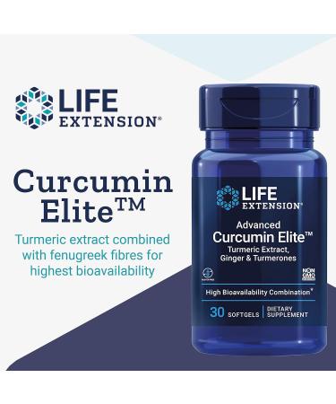 Life Extension Curcumin Elite 60 Vegan Capsules | Laboratory Tested | Gluten-Free, Vegetarian, SOYA-Free and Non-GMO - Buy Online on GoSupps.com