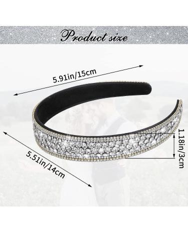 Sparkling Bling Black Headband for Women - Crystal Diamond Rhinestone Hair Accessories - Buy Online on GoSupps.com
