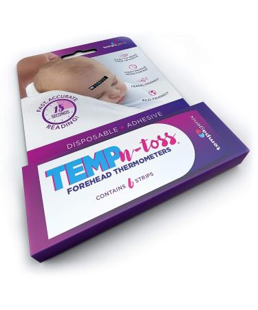 Forehead Thermometer Strips 6 Pack - Temp-N-Toss | Easy-to-Use Temperature Strips - Buy Online on GoSupps.com