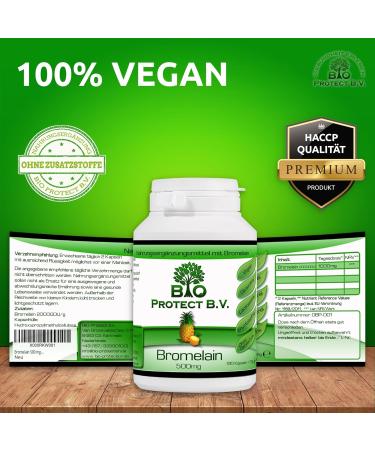 Bromelain 500 mg Capsules - Vegan No Fillers/Additives 2000 F.I.P. - Bio Protect Pineapple Enzyme - 120 Count - Buy Online on GoSupps.com