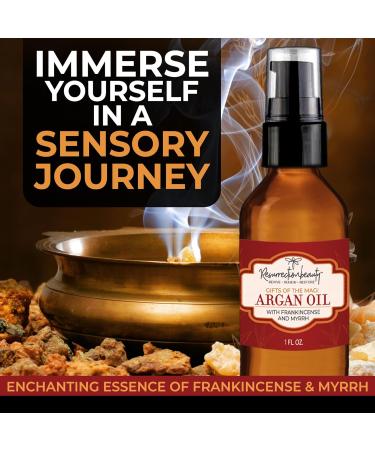 RESURRECTIONbeauty Organic Argan Oil Moisturizer with Frankincense & Myrrh - Nourish Hair Skin Nails & Beard | Virgin Moroccan Serum for Scars - 1oz - Buy Online on GoSupps.com