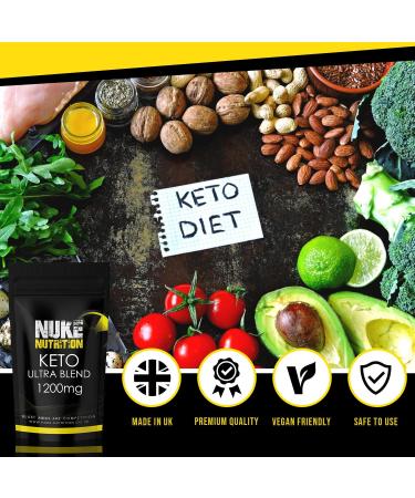 Nuke Nutrition Keto Ultra Blend x60 Capsules - Max Strength Weight Loss Tablets | Fast-Acting Fat Burning Formula with Green Tea, African Mango & Raspberry | Vegan-Friendly - Buy Online on GoSupps.com