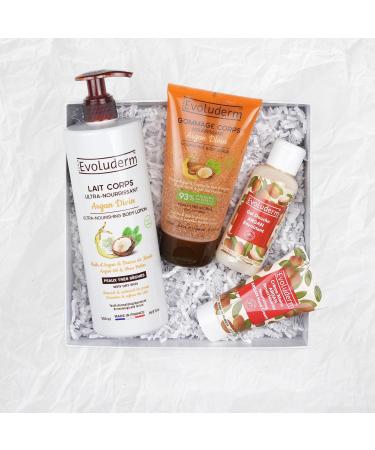 EVOLUDERM Argan Body Gift Set 3 products + FREE Hand Cream and Nail File Vegan Made in France Gift Idea Ideal Christmas Birthday Mother s Day gift (Flower) - Buy Online on GoSupps.com
