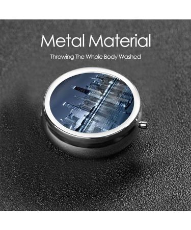 Buy Chicago Reflected Mini Round Pill Box - 3 Compartment Portable Pill Organizer for Travel Home & Office Use - International Shipping Available - Buy Online on GoSupps.com