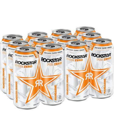 Rockstar Energy Drink Pure Zero Mandarin 473 mL Cans 12 Pack Mandarin Orange - Buy Online on GoSupps.com