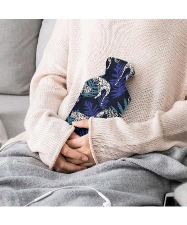 Leopard Pattern Hot Water Bottle with Lid - Rubber Pain Relief Bag for Cramps & Cold Therapy - Buy Online on GoSupps.com