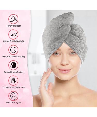 HOMERHYME Hair Drying Towel 3 Pack - Quick Dry, Highly Absorbent & Anti Frizz Hair Turban for Wet Curly Long Hair - Buy Online on GoSupps.com