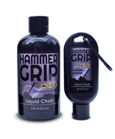 Hammer Grip Liquid Chalk  Ideal for Weightlifting, Gymnastics, Rock Climbing, Bowling, Gaming, Many More 250&50 ml