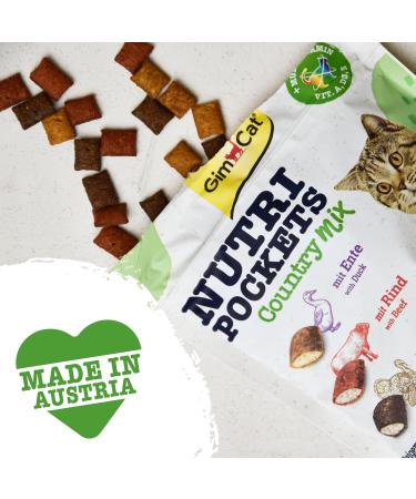 Gimcat Nutri Pockets Country Mix - Crispy Cat Snack with Creamy Filling & Functional Ingredients - 150g Bag - Buy Online on GoSupps.com