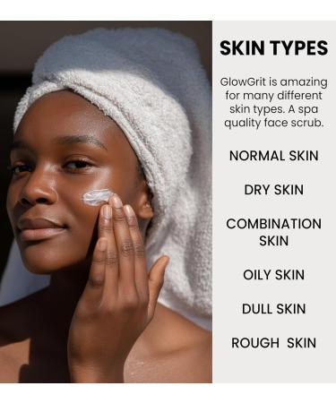 GlowGrit At-Home-Spa Microdermabrasion Cream Facial Scrub - Unisex Exfoliator for Dull Skin Pores Even Skintone Beards and More - Buy Online on GoSupps.com