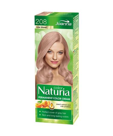 Joanna Naturia Color Permanent Hair Color Cream Goodness of Milk Proteins and Peach Extracts Premium-Quality Hair Dye Provides Soft and Lustrous Hair Long-Lasting Hair Colors Rose Blond