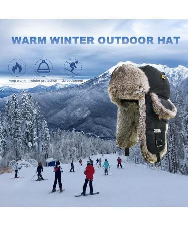 100% Rabbit Fur Winter Trapper Hat in Grey for Men & Women - Medium-Large - Buy Online on GoSupps.com