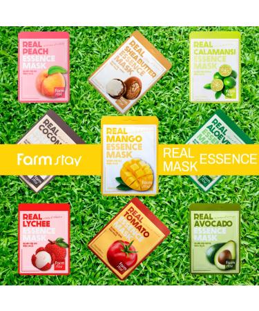 FARMSTAY Real Essence Mask (10 Sheets) - MANGO | Premium Korean Skin Care Sheet Mask for Glowing Skin - Buy Online on GoSupps.com