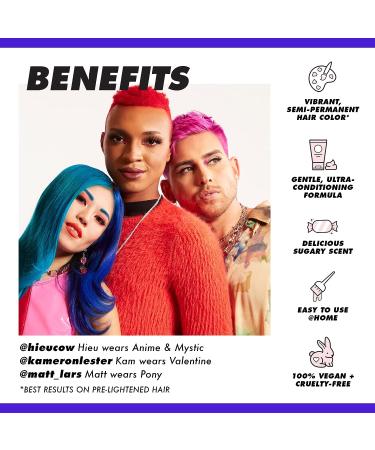 Lime Crime Unicorn Hair Dye Peri Dust - Vegan Periwinkle Semi-Permanent Color | Cruelty-Free Formula | Conditions & Moisturizes | Sugary Citrus Vanilla Scent - Buy Online on GoSupps.com