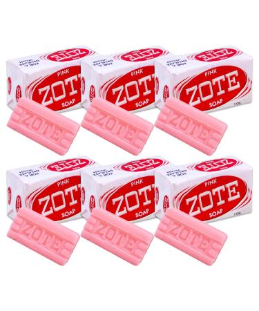 Zote Laundry Soap Bar - Stain Remover - Catfish Bait - Pink - 7 Oz (200g) Each (6 Bars)