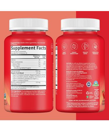 Buy CoQ10 Gummies 150 mg for Heart Health & Energy | Non-GMO Gluten-Free 60 Strawberry Gummies | Supports Healthy Aging & Digestion - Buy Online on GoSupps.com