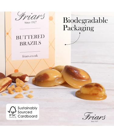Friars Toffee Buttered Brazil Nuts - Premium Toffee Covered Brazils | Sweet, Crunchy, and Buttery Confectionery | Ideal Housewarming & Congratulations Gift | 450g Gift Box - Vegetarian Friendly - Buy Online on GoSupps.com