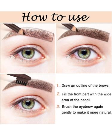 2 Pack Waterproof Eyebrow Pencils with Brush - Long-lasting Sweat-proof Brow Makeup in Dark Brown - Buy Online on GoSupps.com