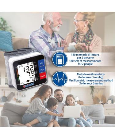 Farmamed Digital Portable Wrist Blood Pressure Monitor - 180 Memory 2 Users Large LCD Includes Carrying Bag - International Shipping Available - Buy Online on GoSupps.com