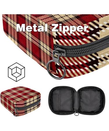 Women's Storage Bags for Bandages & Tampons - Zippered Multi-Colored Organizers for Periods | Beige & Red - Buy Online on GoSupps.com